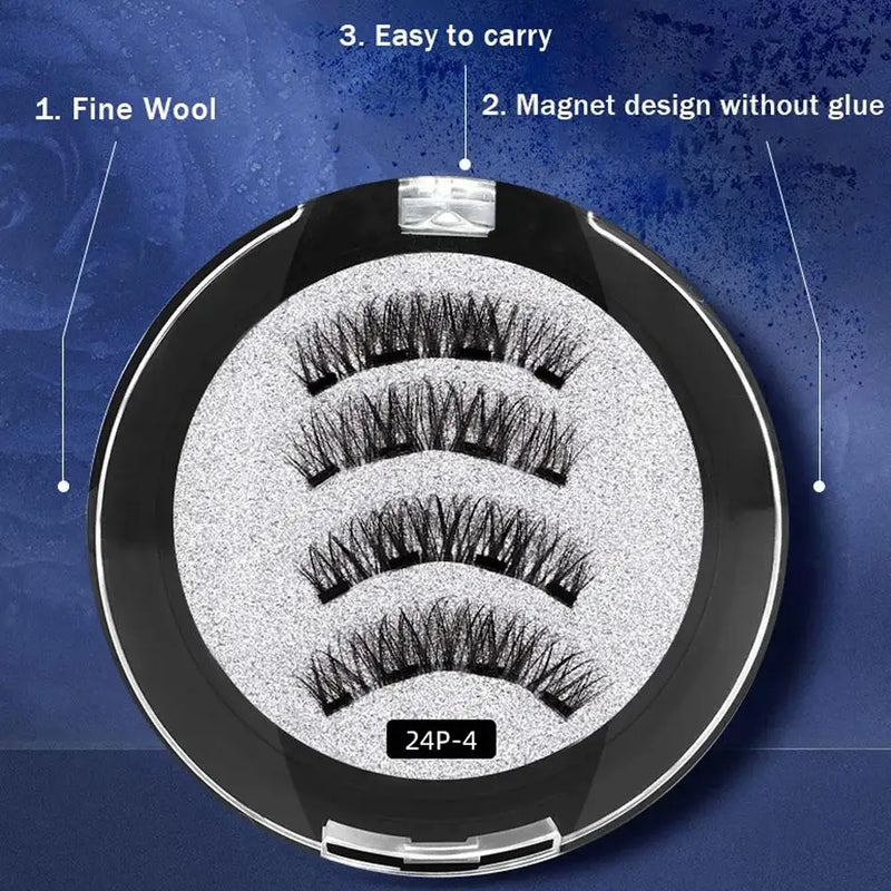 Cílios Magnéticos 3D com Encrespador e 2 Pares Naturais